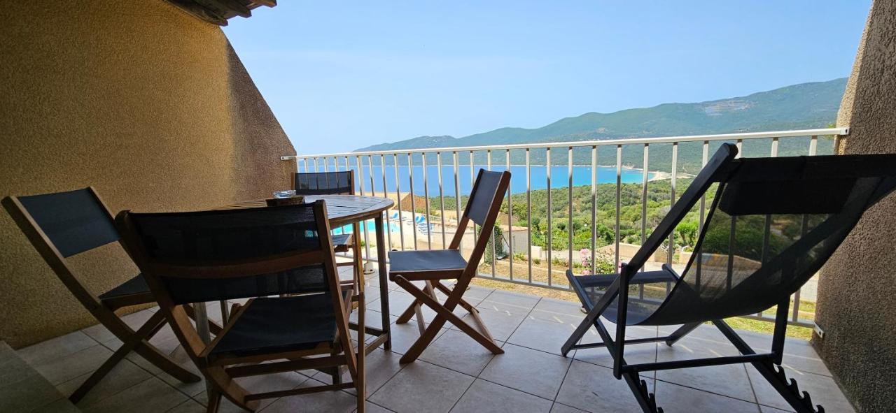 Chalereux T2 Vue Mer Et Piscine Alba Rossa Serra-di-Ferro  Εξωτερικό φωτογραφία